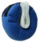 Preview: Fuß- & Fersenkissen rund – Ringkissen mit Felleinleger blau weiß