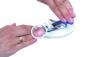Preview: Einhand Nagelknipser mit Saugnäpfen Nagelfeile und Lupe weiß-blau
