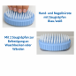 Preview: Handbürste Nagelbürste Bürste mit 2 Saugnäpfen blau/weiß Kunststoff ca. 10x5 cm
