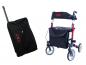 Preview: Antar Reise Rollator ROT faltbar inkl. TRANSPORTTASCHE schwarz