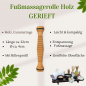 Preview: Fußmassagerolle Holz 22cm mit Rillenprofil – Massagegerät zur Fußmassage