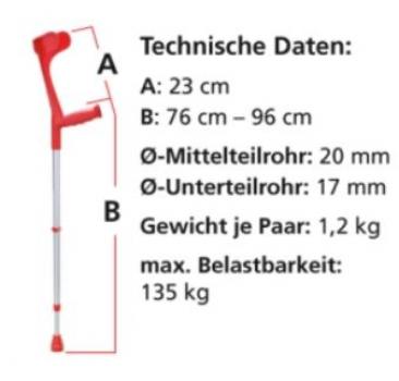 Unterarmgehstützen 1 Paar gelb