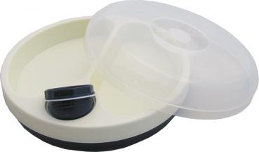 Warmhalteteller blau-weiß Kunststoff Teller Ø22cm mit Wasserfüllung spülmaschinenfest