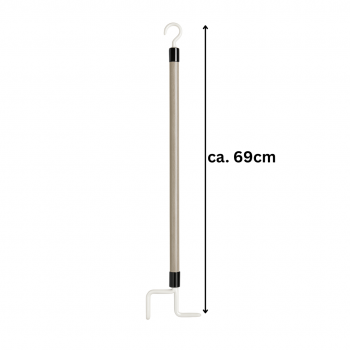An- und Ausziehstab Deluxe 69 cm HELLGRAU Holzstab mit Doppelhaken für Kleidung & Schuhe Anziehhilfe