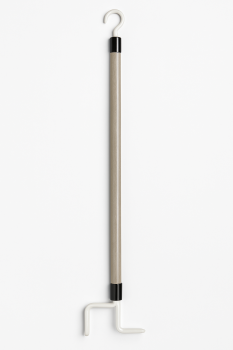 An- und Ausziehstab Deluxe 69 cm HELLGRAU Holzstab mit Doppelhaken für Kleidung & Schuhe Anziehhilfe
