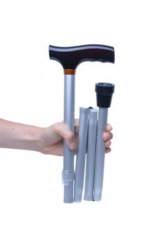 Faltstock SILBER MATT  Spazierstock Krückstock Gehstock