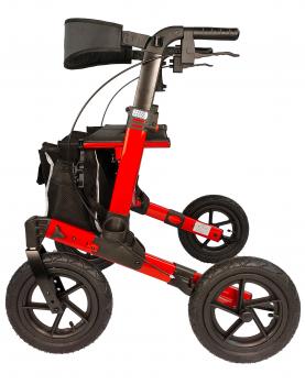 Antar AT51045 Outdoor Rollator Premium inkl. Rückengurt Rollatortasche Gehstock- und Getränkehalter