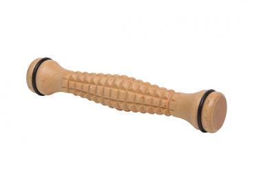Fußmassagerolle Struktur Holz Massagerolle mit Gummiringen 22 cm