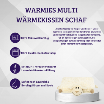 Warmies Multi Wärmekissen Schaf – Lavendel Wärmetier Mikrowellenfähig