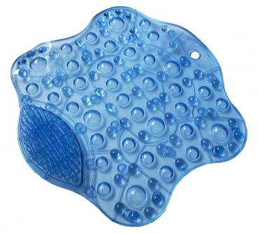 Behrend Duschmatte mit Bürste Badematte rutschfest Massage-Matte blau