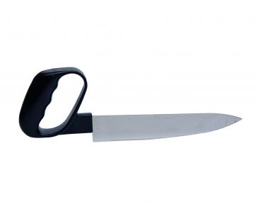 Chefmesser mit Rundgriff schwarz Seniorenmesser Messer Glattschliff