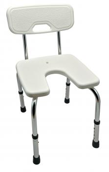 Duschhocker STANDARD mit Hygieneausschnitt MIT Rückenlehne