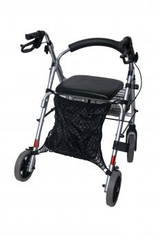 Einkaufsnetz schwarz mit Futter Rollator Rollstuhlnetz 35x35 cm 5 kg