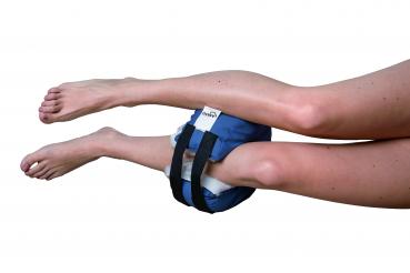 Fuß- & Fersenkissen rund – Ringkissen mit Felleinleger blau weiß