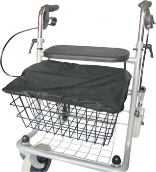 Rollator Korb- und Sitzabdeckung schwarz Schutzhaube mit Gummizug 40x27 cm