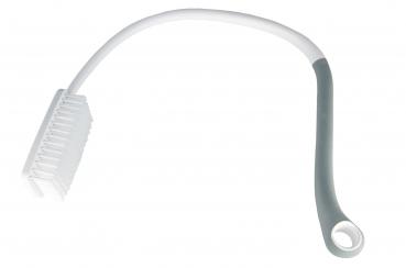 Rückenbürste U-Form weiß grau mit Griff Rückenpflege Duschbürste 36 cm