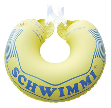Schwimmkragen SCHWIMMI mit Haltebändern SIGNALGELB Zweikammersystem