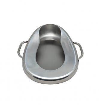 Steckbecken anatomisch Edelstahl mit Griffen autoklavierbar Medizinprodukt