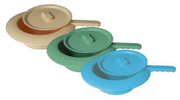 Steckbecken elfenbein mit Griff & Deckel 2,2L autoklavierbar PP Medizinprodukt