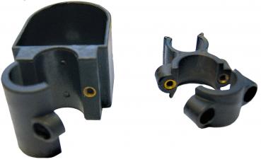 Stockhalter Rollator – Gehstock Halterung 2-teilig schwarz Kunststoff