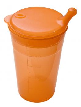 Trinkbecher Schnabelbecher, Tee, kurzes Mundstück, orange