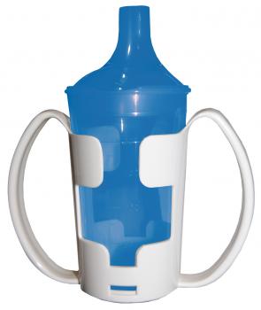 Trinkbecher-Set Tee und Brei mit Halter, langes Mundstück,blau