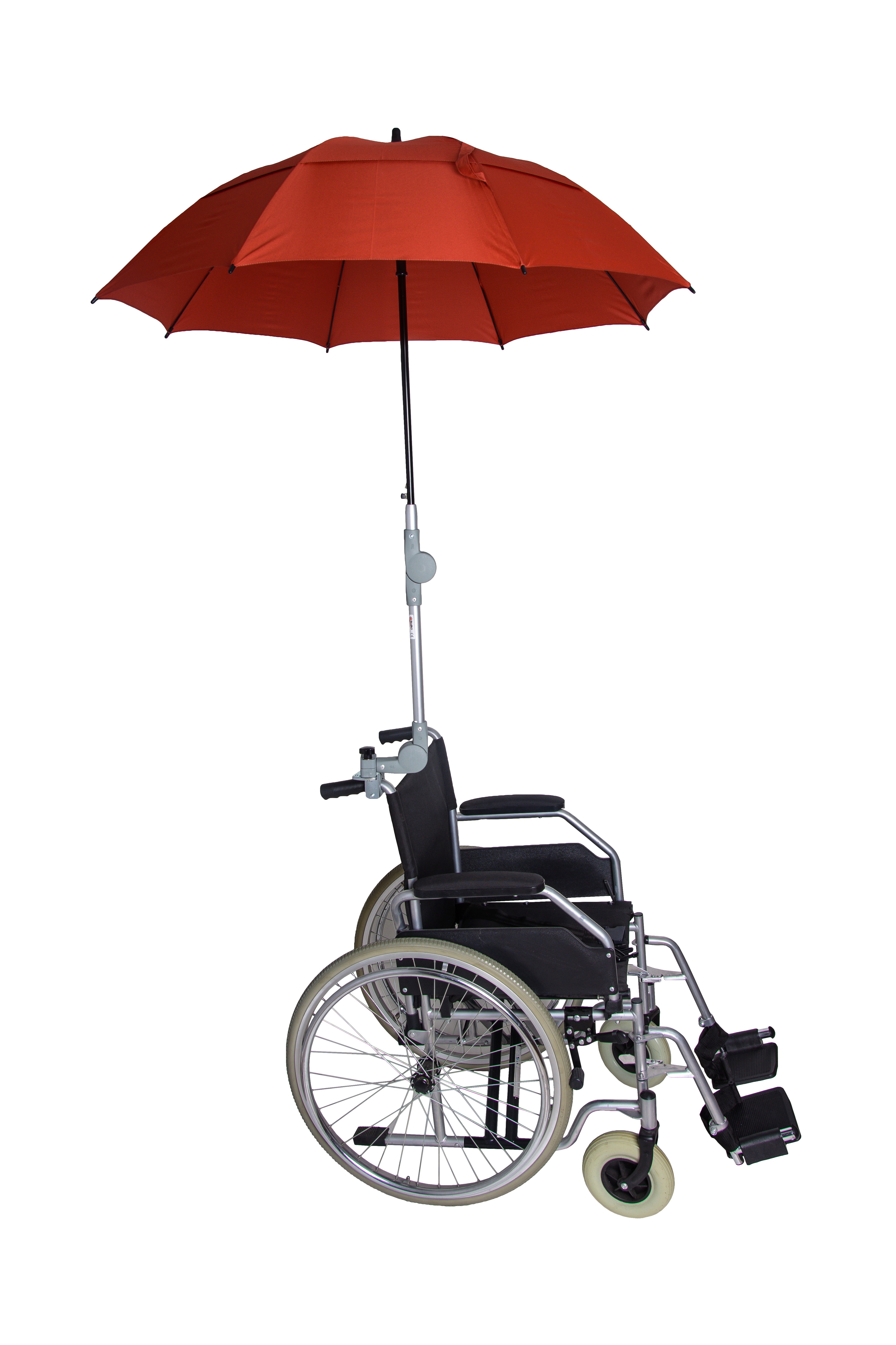 Rollatorschirm ROT/BRAUN Regenschirm Sonnenschirm inkl. Befestigung -  Pflegehome24