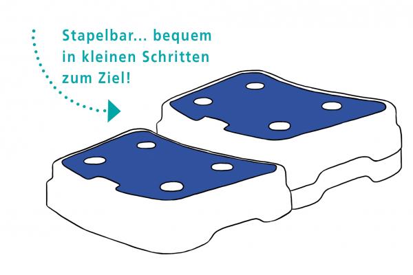 Badewannen-Trittstufe Einstiegshilfe PILE stapelbar weiß/blau 1 Stück