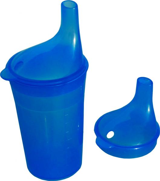 Trinkbecher-Set Tee und Brei mit Halter, langes Mundstück,blau