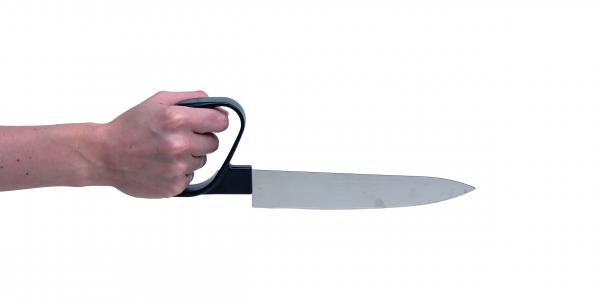 Chefmesser mit Rundgriff schwarz Seniorenmesser Messer Glattschliff