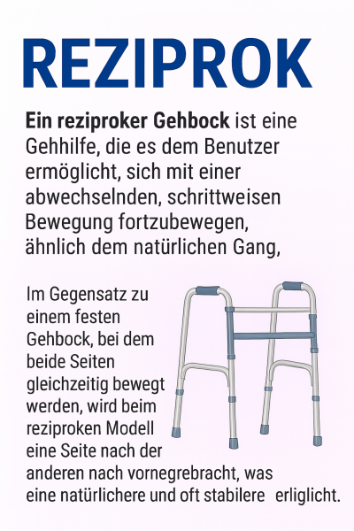 Gehbock faltbar Aluminium höhenverstellbar 2-in-1 Starr/Reziprok Gehhilfe silber bis 110kg