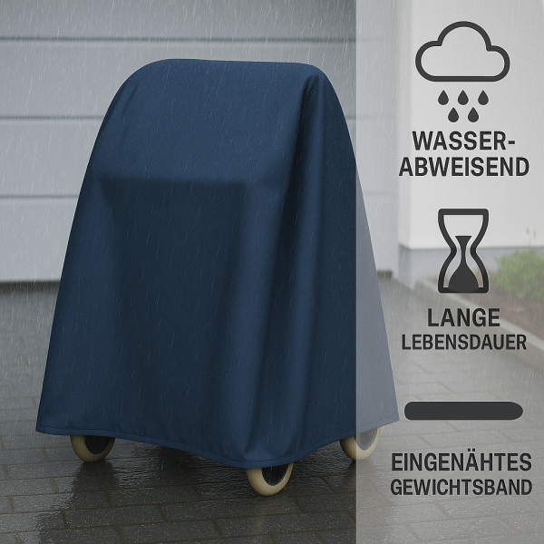 Rollator Garage mit Gewichtsband dunkelgrau wetterfeste Rollator Schutzhaube