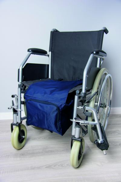 Rollstuhl-Tasche zur Untersitzmontage BLAU wasserfest 30 x 25 x 40/30 cm