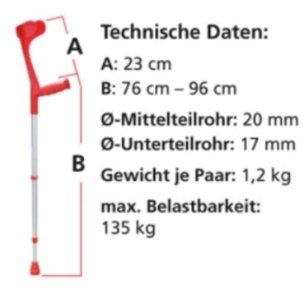 Unterarmgehstütze, schwarz, vollfarbig