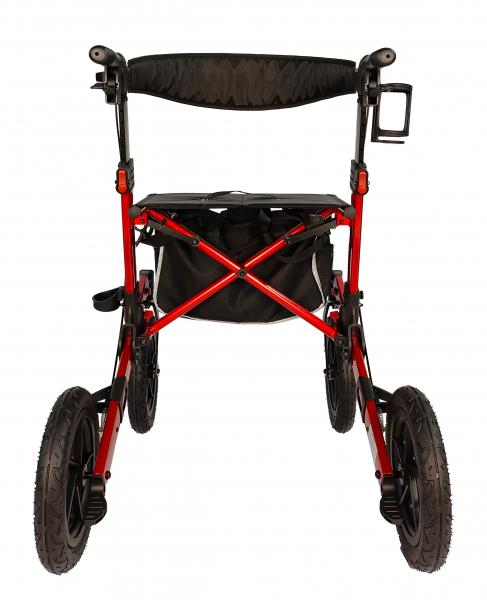 Antar AT51045 Outdoor Rollator Premium inkl. Rückengurt Rollatortasche Gehstock- und Getränkehalter