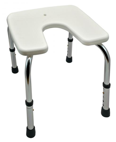 Duschhocker Standard mit Hygieneausschnitt OHNE Rückenlehne