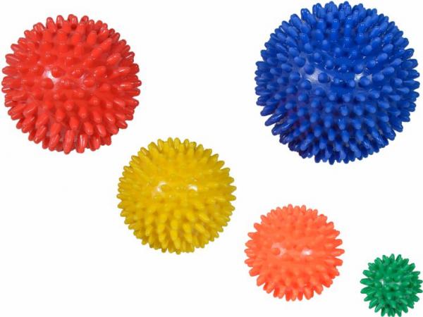 Igelball 5er-Set Massageball Noppenball (grün, orange, gelb, rot und blau)