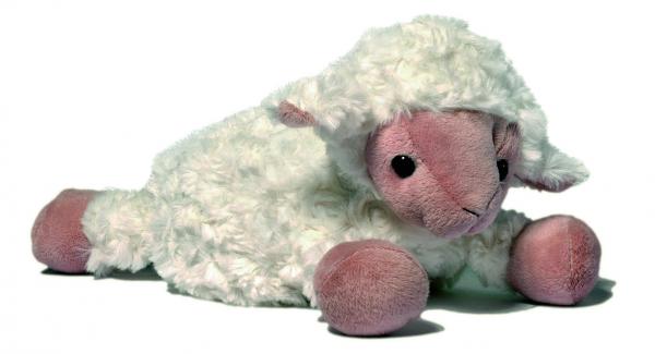 Kältetherapie Körnerkissen Schaf Plüschbezug Traubenkernkissen 40x20x10cm Weiß Wärme 