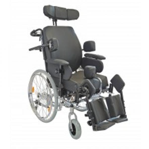 Rollstuhl TMM 56-TB cm Multifunktionsrollstuhl mit Kippschutz silber TB