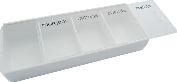 Tablettendose groß 4-Fächer Pillenbox Tablettenbox Dosierer