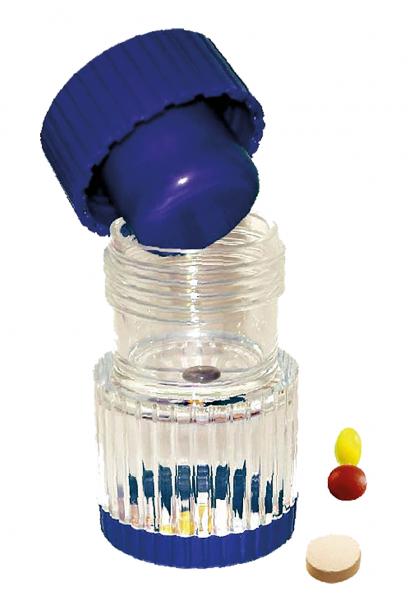 Tablettenmörser blau/transparent GLATT Tablettenzermahler