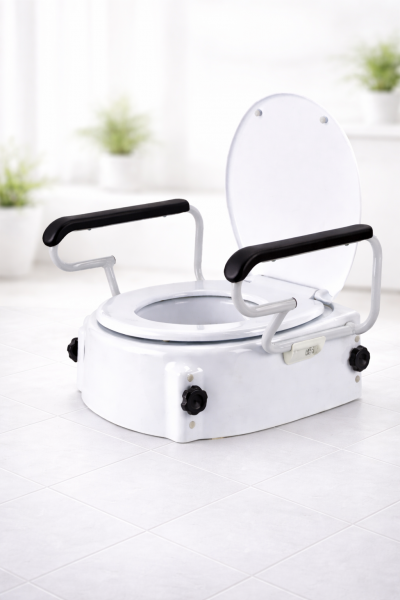 Toilettensitzerhöhung TSE höhenverstellbar mit Armlehnen bis 130 kg
