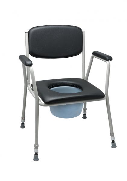 Toilettenstuhl feststehend schwarz-silber