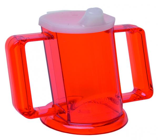 Trinkbecher "HANDYCUP" rot-transparent