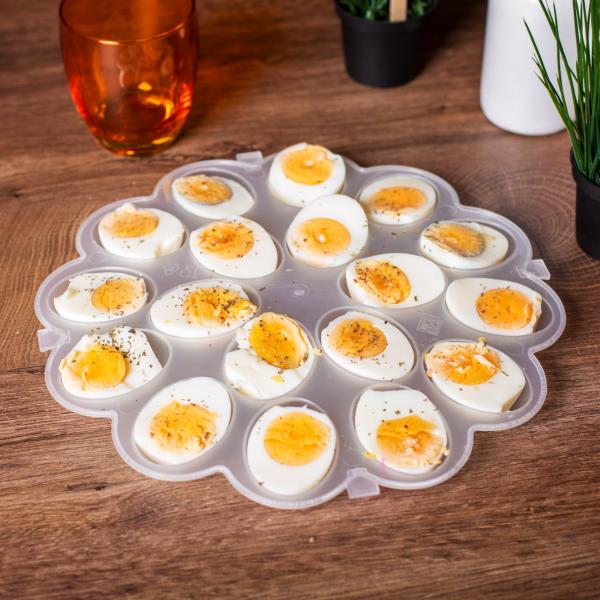 UPP Eier-Tablett Zubereitung und Präsentation Transport von 18 Eierhälften mit passendem Deckel