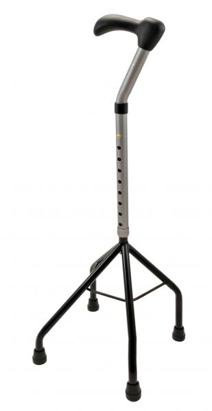 Vierfußgehstütze Gehhilfe – höhenverstellbar rutschfest silber schwarz