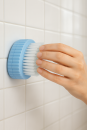 Handbürste Nagelbürste Bürste mit 2 Saugnäpfen blau/weiß Kunststoff ca. 10x5 cm