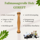Fußmassagerolle Holz 22cm mit Rillenprofil – Massagegerät zur Fußmassage