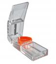 Tablettenteiler, klarsicht , transparent/orange